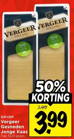 Vomar Voordeelmarkt Vergeer Gesneden Jonge Kaas aanbieding