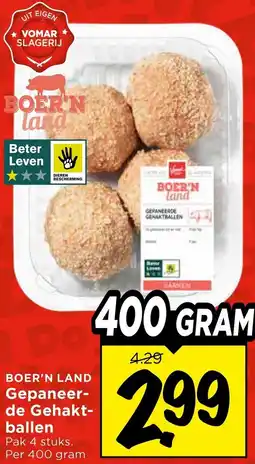 Vomar Voordeelmarkt Boer'n land Gepaneerde Gehaktballen aanbieding