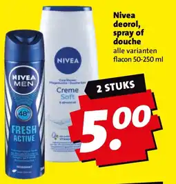 Boni Nivea deorol, spray of douche aanbieding