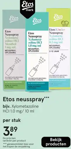Etos Etos Neusspray aanbieding