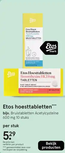 Etos Etos hoesttabletten aanbieding