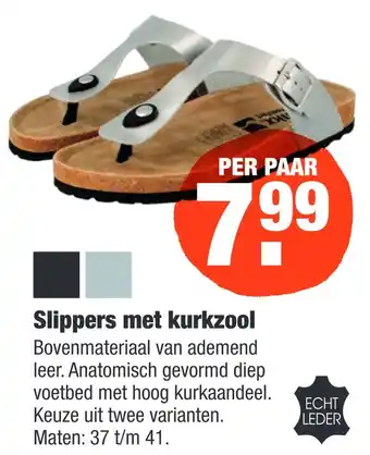 ALDI Slippers met kurkzool aanbieding