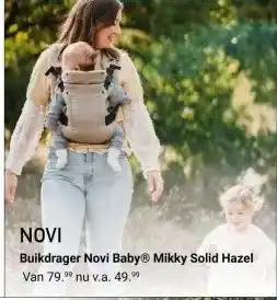 Van Asten BabySuperstore Buikdrager Novi Baby Mikky Solid Hazel aanbieding