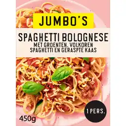 Jumbo Jumbo's Vriesverse Maaltijd Spaghetti Bolognese 450g aanbieding