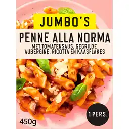 Jumbo Jumbo's Vriesverse Maaltijd Penne alla Norma 450g aanbieding