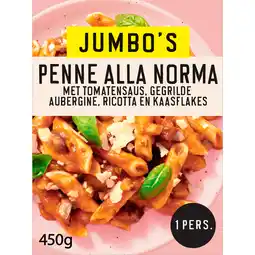 Jumbo Jumbo's Vriesverse Maaltijd Penne alla Norma 450g aanbieding