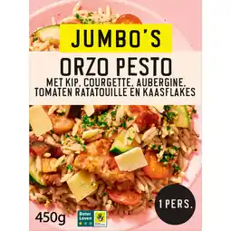 Jumbo Jumbo's Vriesverse Maaltijd Orzo Pesto met Kip 450 g aanbieding