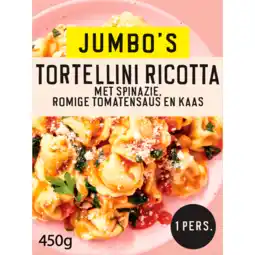 Jumbo Jumbo's Vriesverse Maaltijd Tortellini Ricotta Vegetarisch 450g aanbieding