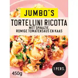 Jumbo Jumbo's Vriesverse Maaltijd Tortellini Ricotta Vegetarisch 450g aanbieding