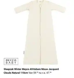 Van Asten BabySuperstore Slaapzak Winter Meyco Afritsbare Mouw Jacquard Clouds Natural 110cm aanbieding