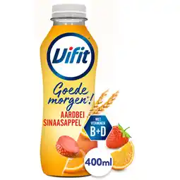 Jumbo Vifit Goedemorgen! Drinkzuivel Aardbei/Sinaasappel 400 ml aanbieding