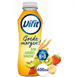 Jumbo Vifit Goedemorgen! Zuiveldrink Aardbei/Kiwi/Banaan 400 ml aanbieding