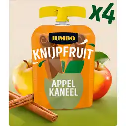 Jumbo Jumbo Knijpfruit Appel Kaneel 4 x 90 g aanbieding