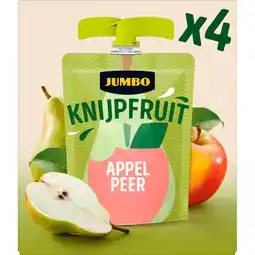 Jumbo Jumbo Knijpfruit Appel Peer 4 x 90 g aanbieding