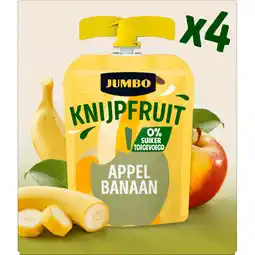 Jumbo Jumbo Knijpfruit Appel Banaan 4 x 90 g aanbieding