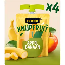 Jumbo Jumbo Knijpfruit Appel Banaan 4 x 90 g aanbieding