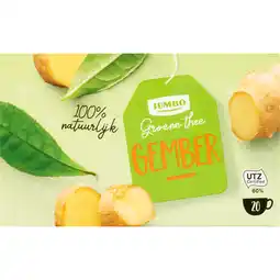Jumbo Jumbo Groene Thee Gember 20 Stuks 34 g aanbieding