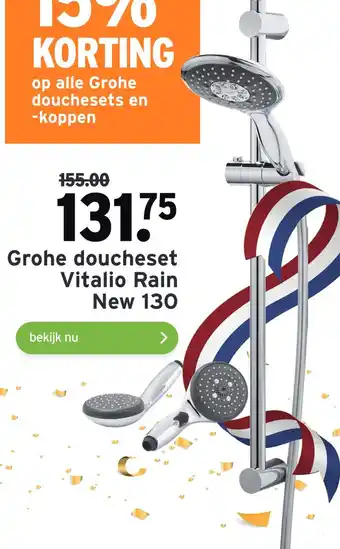 GAMMA Grohe doucheset Vitalio Rain New 130 aanbieding