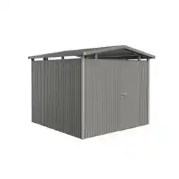 Praxis Biohort Metalen Tuinhuis Panorama - Kwartsgrijs Metallic - 273x278cm aanbieding