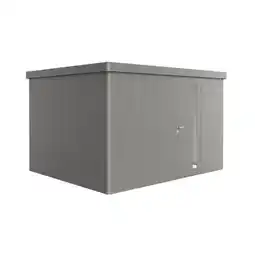 Praxis Biohort Metalen Tuinhuis Neo - Kwartsgrijs Metallic - 348x292cm - Enkele Deur aanbieding