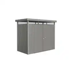 Praxis Biohort Metalen Tuinhuis Highline - Kwartsgrijs Metallic - 275x155cm - Dubbele Deur aanbieding