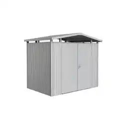 Praxis Biohort Metalen Tuinhuis Panorama - Zilver Metallic - 273x198cm - Dubbele Deur aanbieding