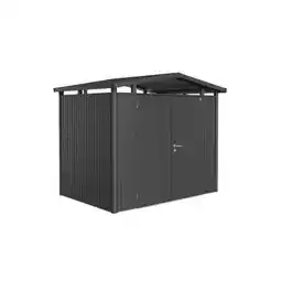 Praxis Biohort Metalen Tuinhuis Panorama - Donkergrijs Metallic - 273x198cm - Dubbele Deur aanbieding