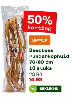 Welkoop Beeztees runderkophuid aanbieding