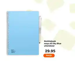 The Read Shop Notitieboek moyu A5 Sky Blue uitwisbaar aanbieding