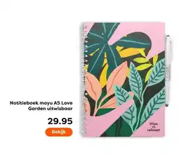The Read Shop Notitieboek moyu A5 Love Garden uitwisbaar aanbieding