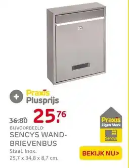 Praxis Sencys Wandbrievenbus - Staal - Inox - aanbieding