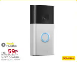 Praxis Ring video deurbel op batterij Satin aanbieding