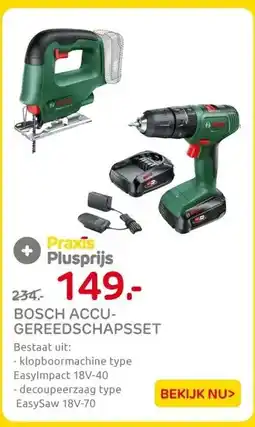 Praxis Bosch accuboormachine met klopfunctie + aanbieding