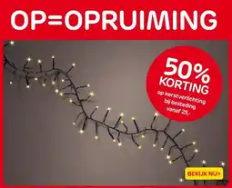 Praxis op kerstverlichting bij besteding aanbieding