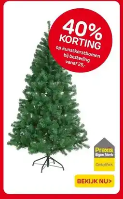 Praxis op kunstkerstbomen bij besteding aanbieding