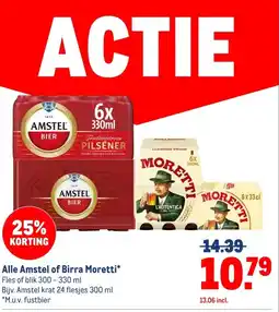 Makro Alle Amstel of Birra Moretti aanbieding