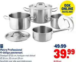 Makro Metro Professional 4-delige pannenset aanbieding