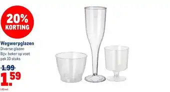 Makro Wegwerpglazen aanbieding