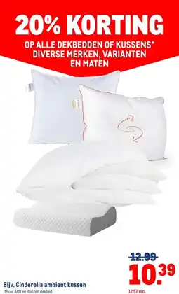Makro ALLE DEKBEDDEN OF KUSSENS DIVERSE MERKEN, VARIANTEN EN MATEN aanbieding