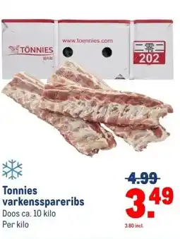 Makro Tonnies varkensspareribs aanbieding