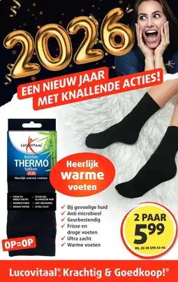 Lucovitaal Bamboe THERMO Sokken aanbieding