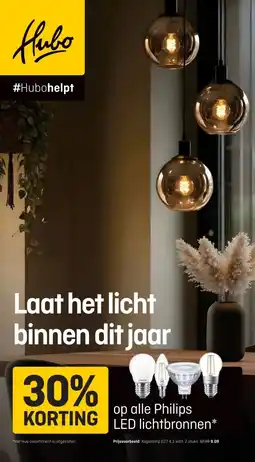 Hubo op alle Philips LED lichtbronnen aanbieding