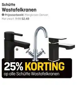 Hubo Schütte Wastafelkranen aanbieding