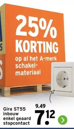 GAMMA Gira ST55 inbouw enkel geaard stopcontact aanbieding