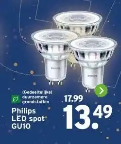 GAMMA Philips LED spot GU10 . aanbieding