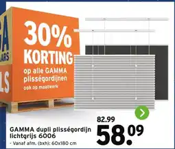 GAMMA GAMMA dupli plisségordijn lichtgrijs 6006 aanbieding