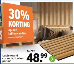 GAMMA Lattenwand curve licht eiken aanbieding