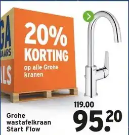 GAMMA Grohe wastafelkraan Start Flow aanbieding
