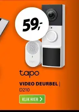 Expert Tapo D210 draadloze video deurbel op batterij aanbieding