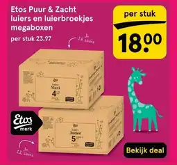 Etos Etos Puur & Zacht luiers en luierbroekjes megaboxen aanbieding